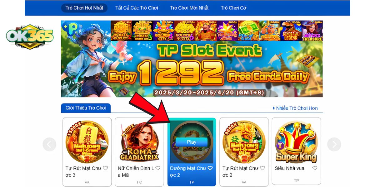 Hệ thống game bài đa dạng tại OK365