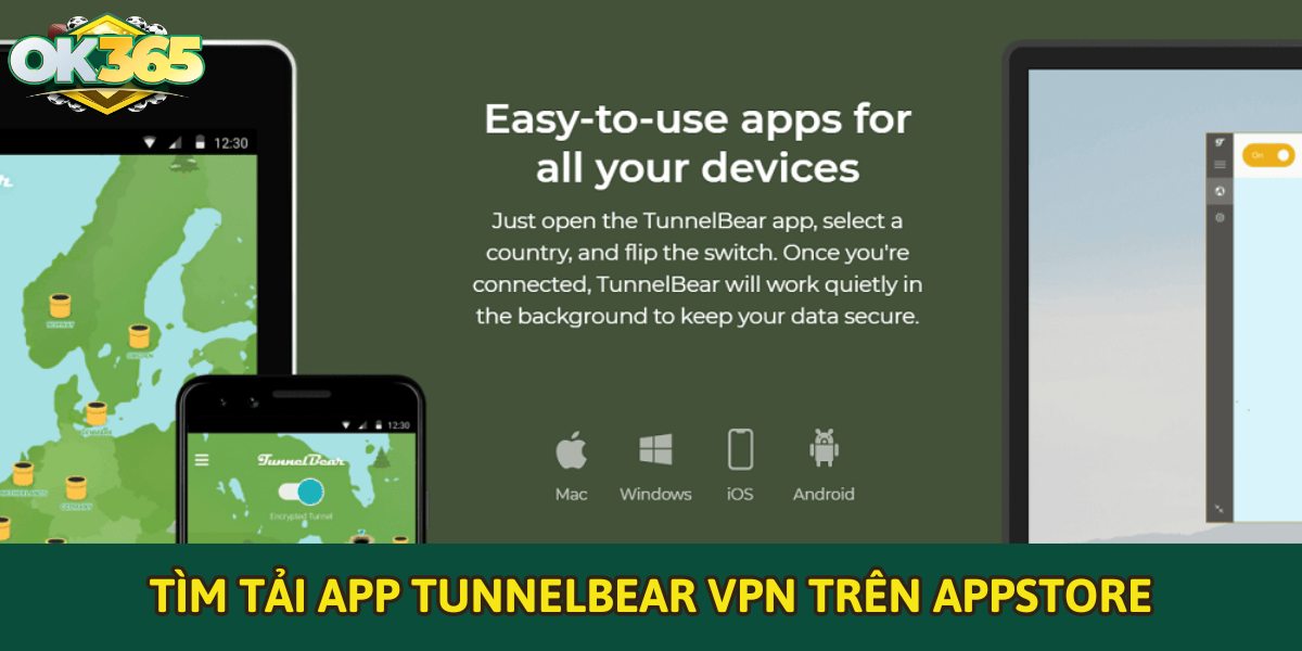 Tìm tải app TunnelBear VPN trên Appstore